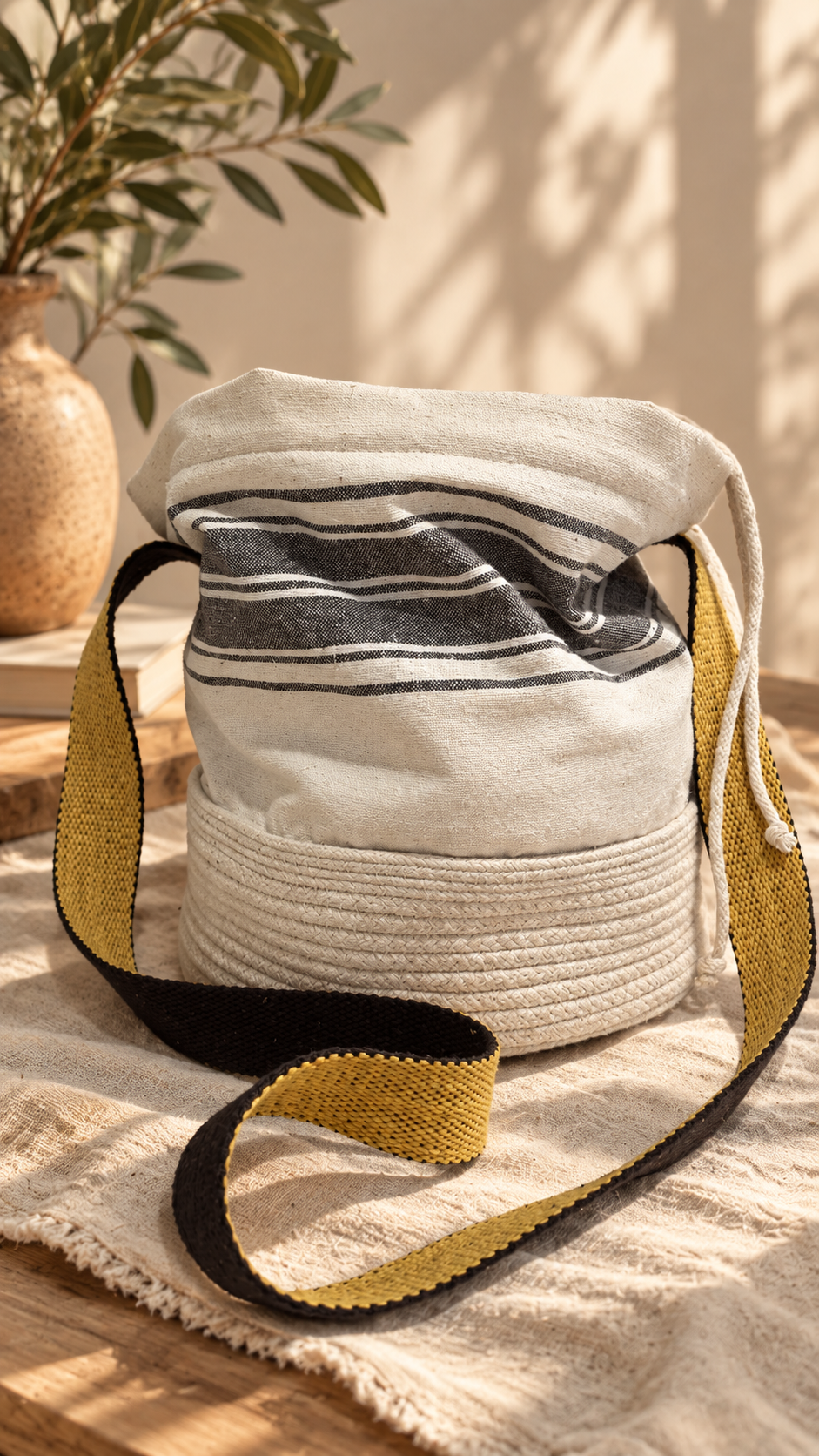 Bolso Nativa – Rayas / Crudo