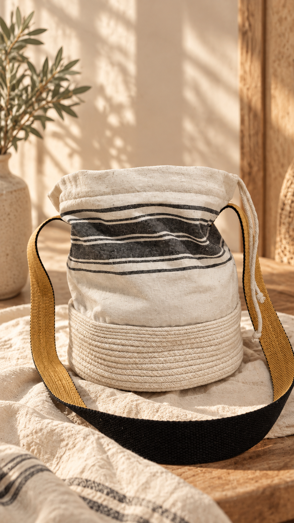 Bolso Nativa – Rayas / Crudo