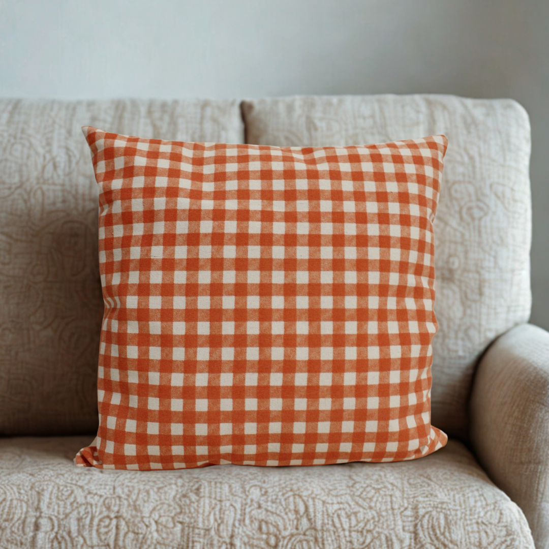 Forro Cojín Estampado Naranja